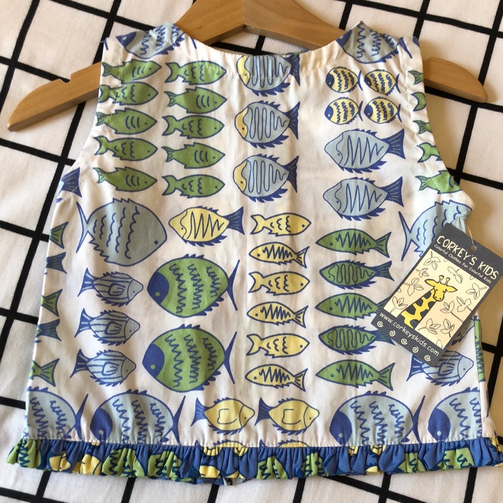 NWT Adorable Fish Print 100% Cotton Tank Top